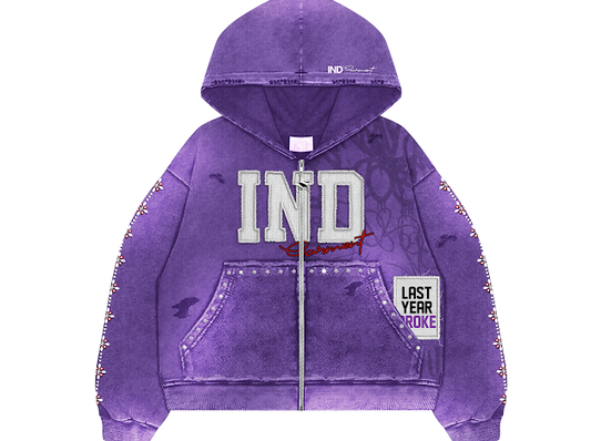 PURPLE “IND GARMENT” ZIP-UP