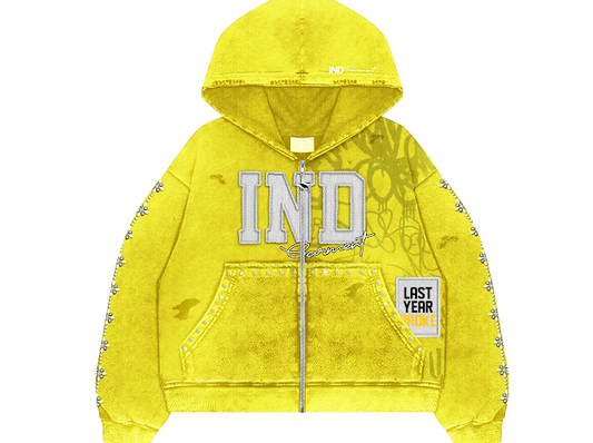 YELLOW “IND GARMENT” ZIP-UP